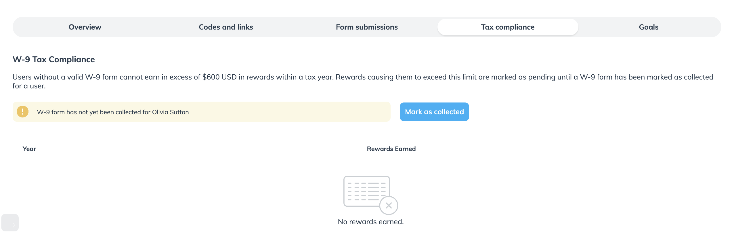 Advocate - Participants - Participant Profile Tax Compliance