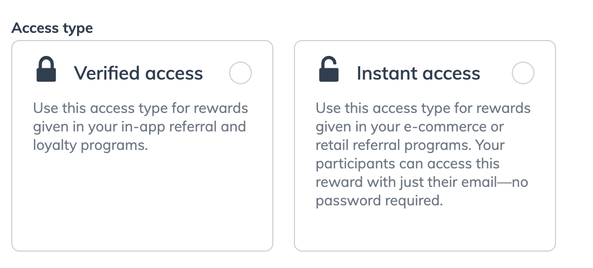 Advocate - Rewards - Access Type